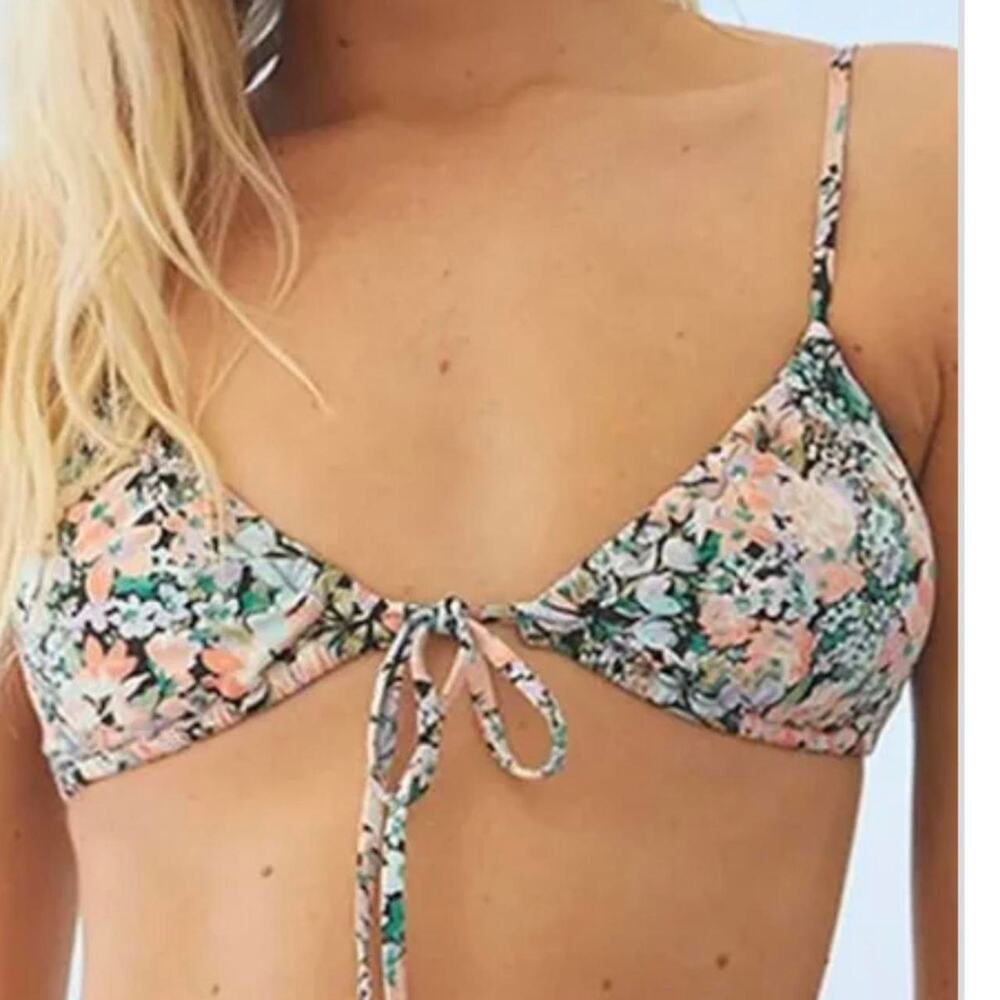 New Billabong floral bikini top beachy vibes medium
